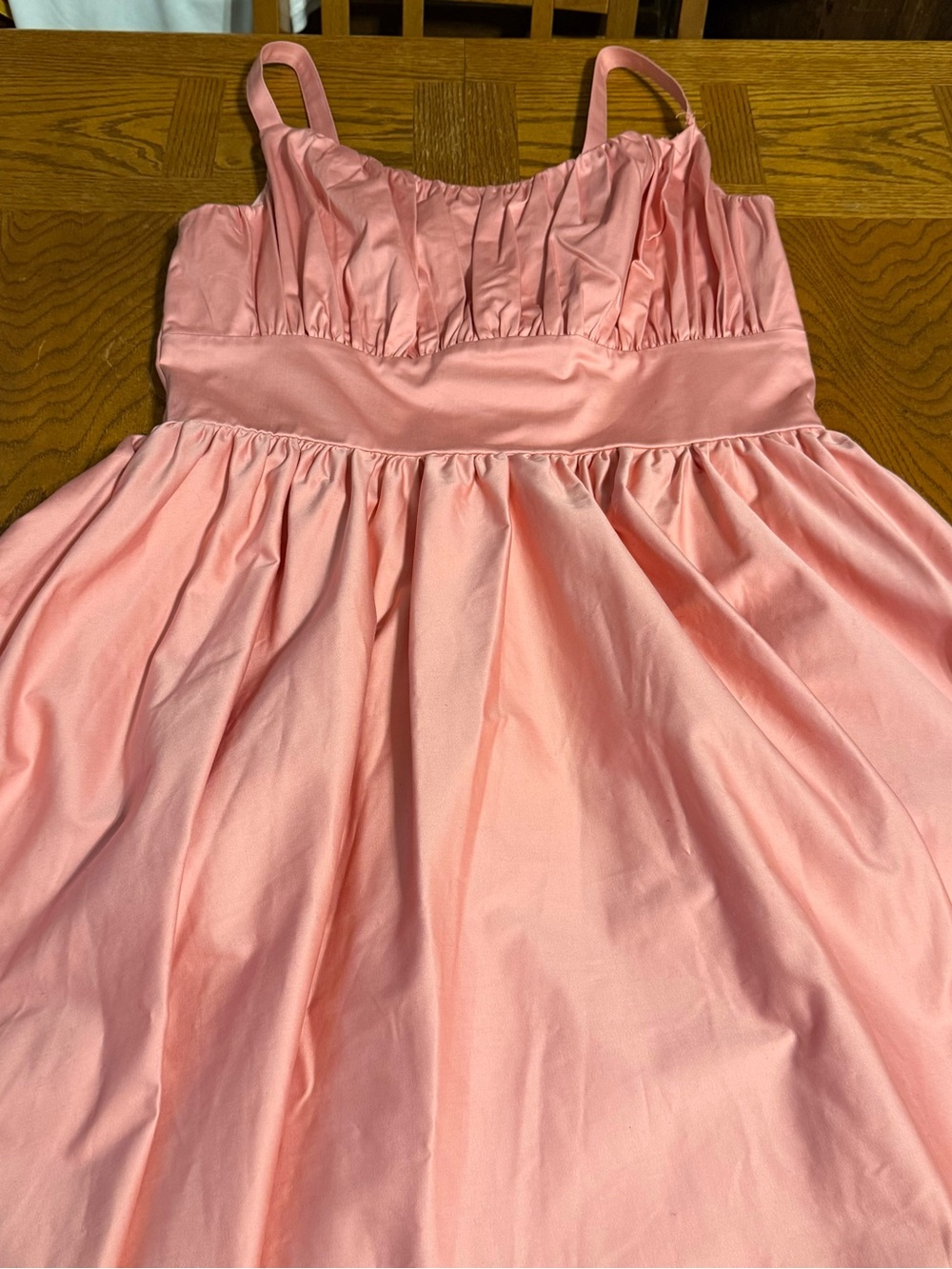 Vixen By Micheline Pitt Ingenue Swing Dress in Blush Pink Sateen XL NWT FLAWED - Picture 3 of 16